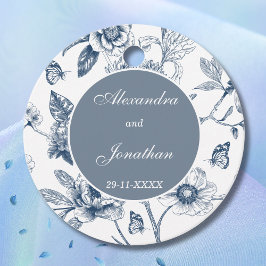 ブルーヴィンテージフランスのフローラ結婚ズ・サンキュー フェイバータグ