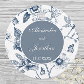 ブルーヴィンテージフランスのフローラ結婚ズ・サンキュー フェイバータグ