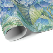 ブルーヴィンテージフローラあじさい花柄 ラッピングペーパー (ロールコーナー)