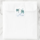 ブルーヴィンテージフローラハートズビーマイバレンタインカスタム スクエアシール (バッグ)