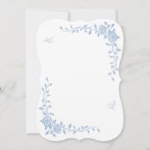 ブルーヴィンテージフローラブライダルシャワー招待 招待状 (裏面)