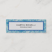 ブルーヴィンテージフローラルパターンスキニースリム スキニー名刺 (正面)