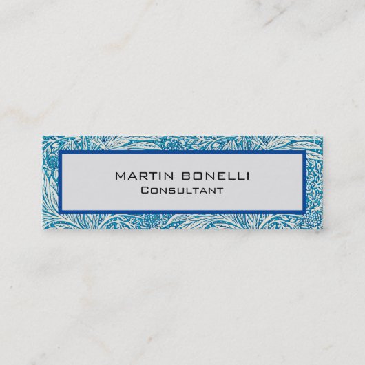 ブルーヴィンテージフローラルパターンスキニースリム スキニー名刺 (正面)
