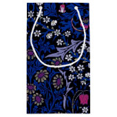 ブルーヴィンテージフローラルパターン、ウィリアム・モリス スモールペーパーバッグ (裏面)