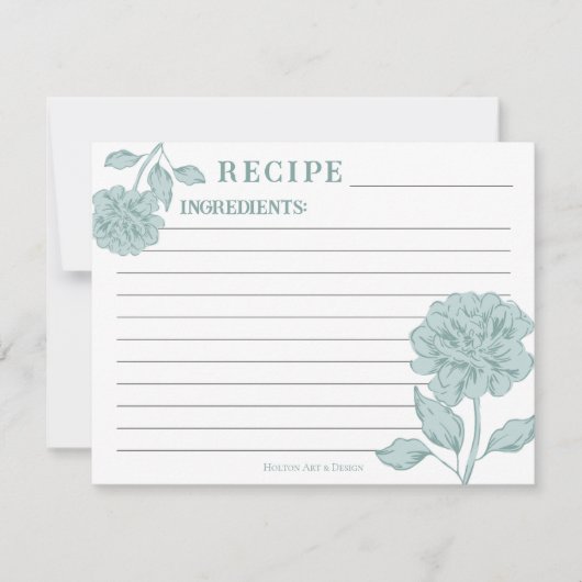 ブルーヴィンテージフローラレシピカード (正面)