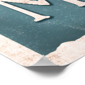 ブルーヴィンテージブラックキャット魔法スターズムーン ポスター (角)