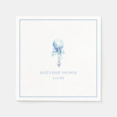 ブルーヴィンテージベビーガラガラ玩具子供部屋ベビーシャワー スタンダードカクテルナプキン (正面)