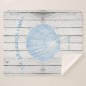 ブルーヴィンテージホタテ貝シェルパブランケット シェルパブランケット (正面(横))