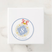 ブルーヴィンテージモノグラムクリスマスオーナメントメッセージカード フェイバータグ (インサイチュ)