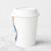 ブルーヴィンテージモノグラムクリスマスオーナメント 紙コップ (左)