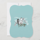 ブルーヴィンテージラブバード結婚式招待状 招待状 (裏面)