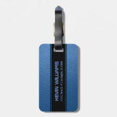 ブルーヴィンテージレザーテクスチャプリントモノグラム ラゲッジタグ (裏面縦)