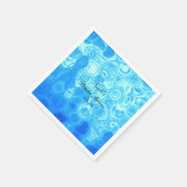 ブルーヴィンテージレトログラマーファッションサークルアート スタンダードカクテルナプキン (角)