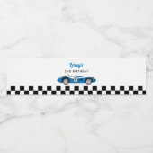 ブルーヴィンテージレースカーボーイ2nd誕生日パーティー ペットボトルラベル (シングルラベル)