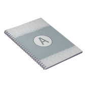 ブルーヴィンテージレースモノグラムノートブック ノートブック (右側)