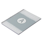 ブルーヴィンテージレースモノグラムノートブック ノートブック (左側)