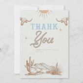 ブルーヴィンテージロデオ誕生日サンキューカード 招待状 (裏面)