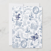 ブルーヴィンテージロマンス結婚式招待状 (裏面)