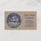 ブルーヴィンテージ中国のタトゥー刺繍龍 名刺 (正面)