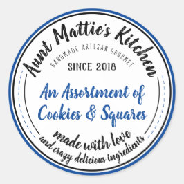 ブルーヴィンテージ手作り職人グルメフードラベル ラウンドシール