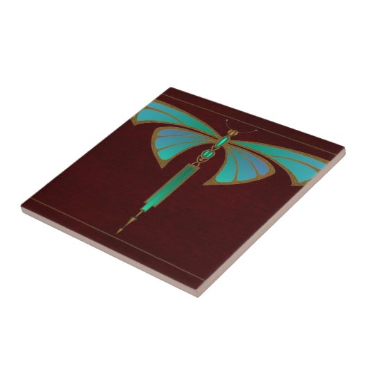 ブルーヴィンテージ新しいアートアニマルデザイン タイル (側面)