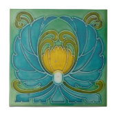 ブルーヴィンテージ新しいアートフラワーデザイン タイル (正面)