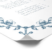 ブルーヴィンテージ結婚クレストのアルファベット ポスター (角)