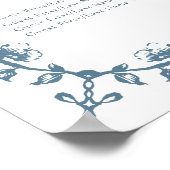 ブルーヴィンテージ結婚クレストのアルファベット ポスター (角)