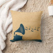 ブルーヴィンテージ蓄音枕 クッション (ブランケット)