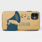 ブルーヴィンテージ蓄音機BT ID iPhone 5ケース Case-Mate iPhoneケース (裏面(横))