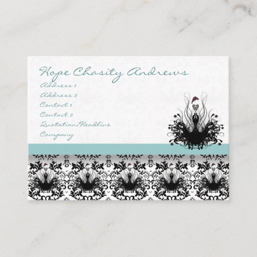 ブルーヴィンテージ衣料品ブティックファッションディバダマスク 名刺 (正面)