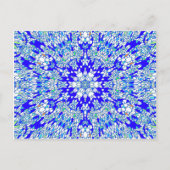 ブルー万華鏡のように千変万化するパターン ポストカード (正面)