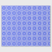 ブルー万華鏡のように千変万化するパターン ラッピングペーパー (フラット)