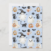 ブルー不気味ワンの1番目の誕生日幽霊招待状 招待状 (裏面)