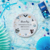 ブルー不気味誕生日紙プレート ペーパープレート (パーティー)