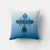 ブルー中世クロス装飾用クッション クッション (裏面)