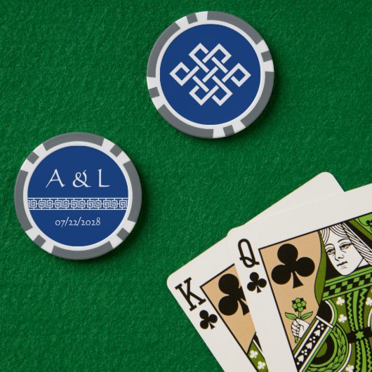 ブルー中国ののエレガンス ポーカーチップ (ポーカーテーブル (ダブル))