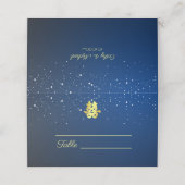 ブルー中国のの星の夜の二重の幸せ プレイスカード (外部開封)