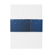 ブルー中国のの星の夜の二重の幸せ 招待状ベリーバンド (裏面例)