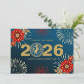 ブルー中国の金ゴールドうさぎの新年 シーズンカード (スタンド正面)