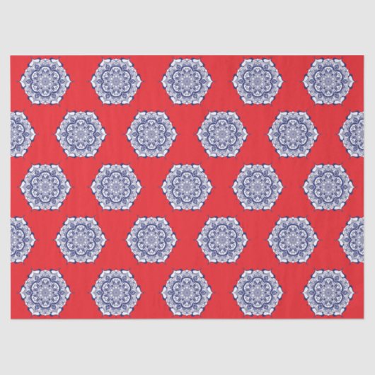 ブルー中国スタイルと生き物 薄葉紙 (正面)