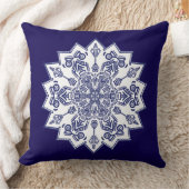 ブルー中国マンデラ クッション (ブランケット)