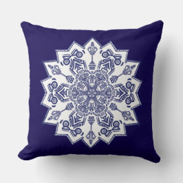 ブルー中国マンデラ クッション