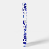 ブルー中国手描き花柄&モノグラム Case-Mate iPhoneケース (裏面 / 左)