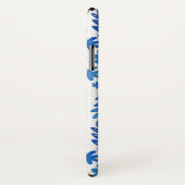 ブルー中国手描き花柄&モノグラム Case-Mate iPhoneケース (裏面/右)