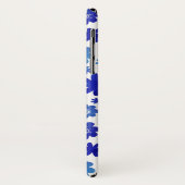 ブルー中国手描き花柄&モノグラム Case-Mate iPhoneケース (裏面/左)