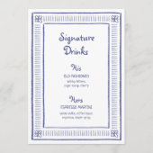 ブルー予測できなハンドドロー結婚ドリンク メニュー (正面)