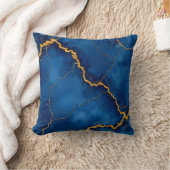 ブルー人気がある王室の金ゴールドマーブルコレクション クッション (ブランケット)