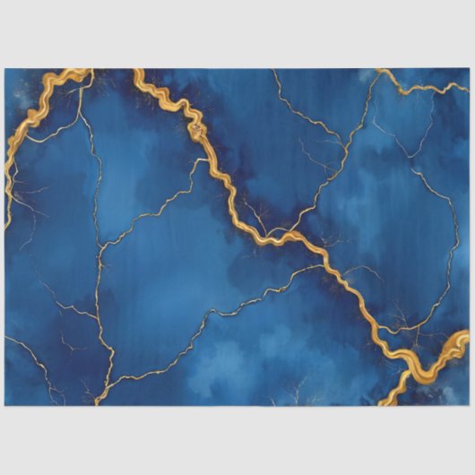 ブルー人気がある王室の金ゴールドマーブルコレクション 薄葉紙 (正面)