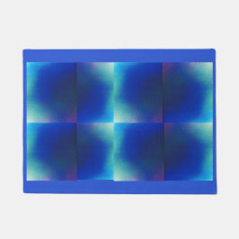 ブルー付きドアマット及びターコイズデザイン ドアマット